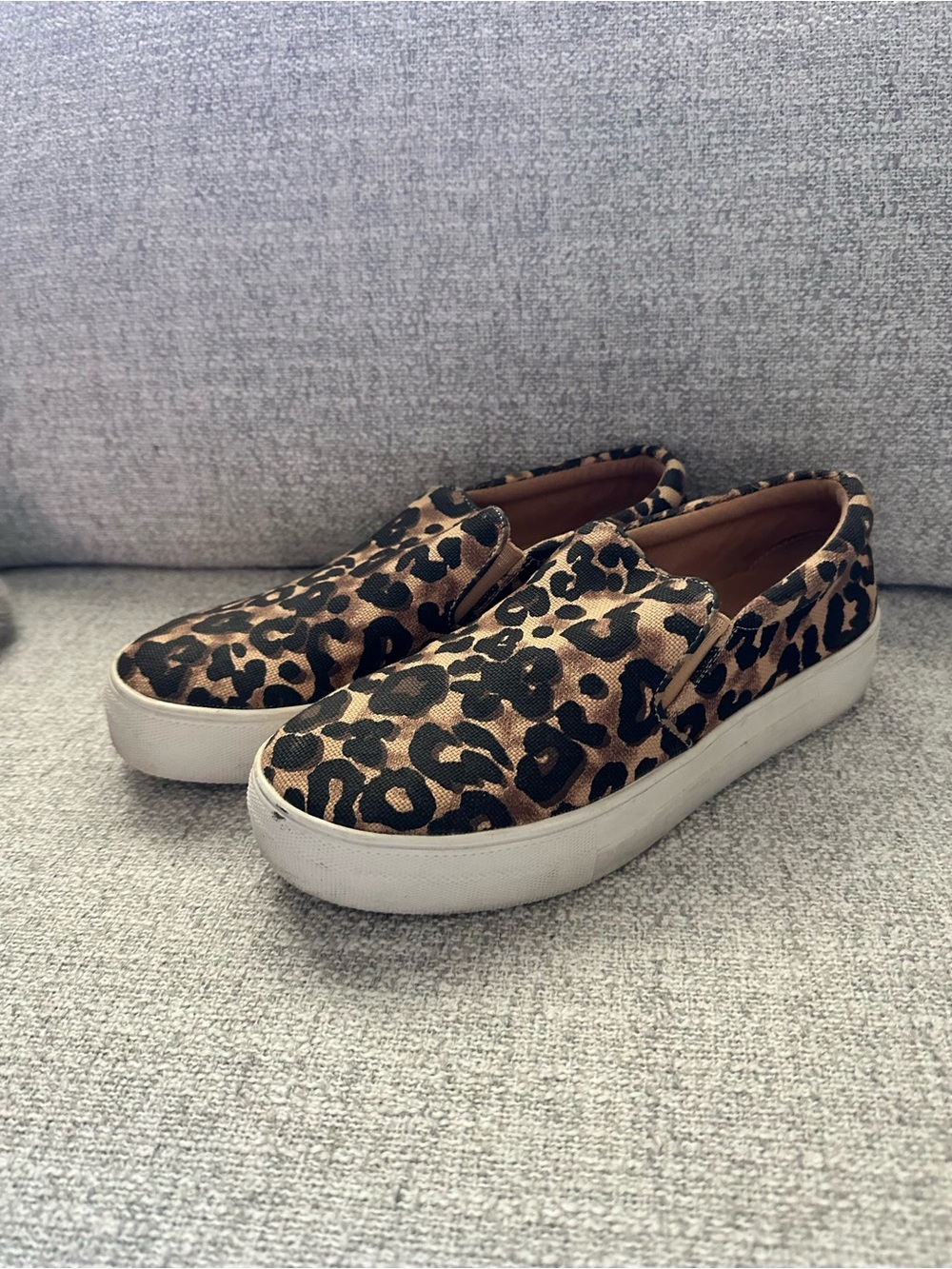 Steve Madden Leopard Print Slip-On Sneakers - Tan/Black